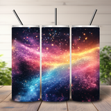 Glitter Milky Way Tumbler Wrap, Sparkle Galaxy 20oz Skinny Tumbler Sublimation, Space Abstract Tumbler Design PNG Digital Download