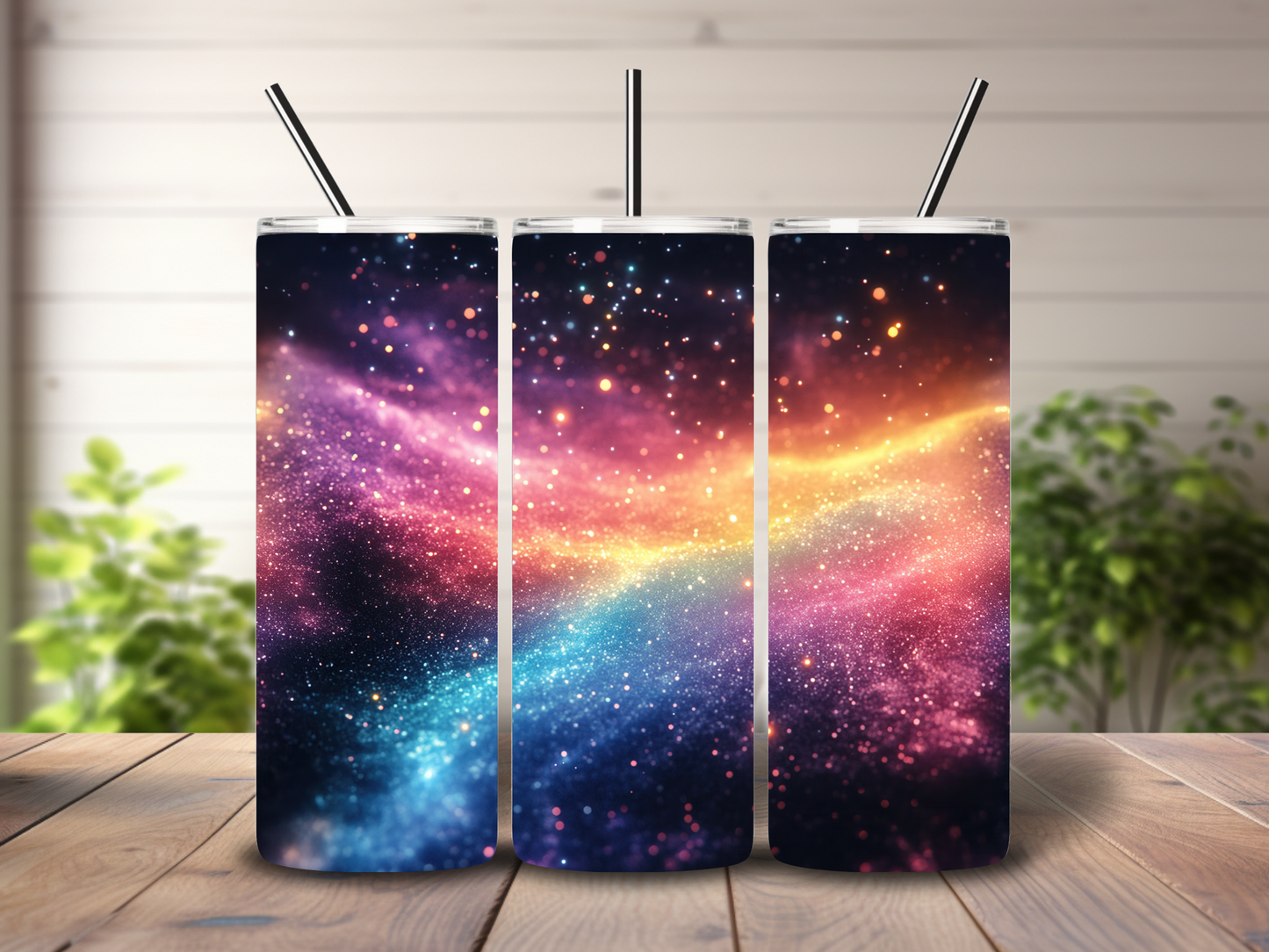 Glitter Milky Way Tumbler Wrap, Sparkle Galaxy 20oz Skinny Tumbler Sublimation, Space Abstract Tumbler Design PNG Digital Download