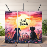 Dog Best Friends Tumbler Wrap, Pet Dog 20oz Skinny Tumbler Sublimation Designs, My Best Friend Has Paws Digital Download PNG