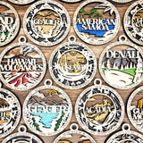 National Parks Wood Ornament Collection – Personalized Laser Cut Travel & Adventure Keepsakes (Choose Your Park)