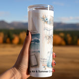 Salty Air & Summer Dreams PNG, Beach Brushstroke Sublimation, 20oz Tumbler Wrap, Coastal Summer Sublimation Design, Digital Download