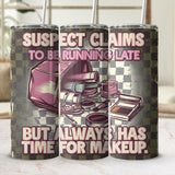 Suspect Claims Makeup 20oz Tumbler Wrap, Funny Sublimation Design, Retro Aesthetic PNG, Beauty Lover Gift, Digital Download