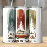 Born to Roam PNG, Watercolor Adventure Brushstroke Design, Vanlife Mountains Tent Clipart, Camping Sublimation Digital Download