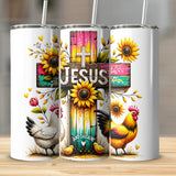 Jesus and Chickens PNG, Chicken Lover Digital Design, Jesus Lover Png, Country Girl who loves chickens sublimation design for Tumblers, Tees