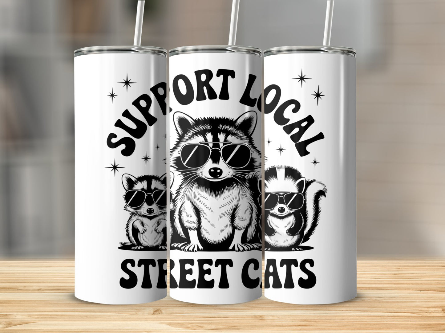 Support Your Local Street Cats Png, Funny Raccoon Png, Vintage Raccoon Png, Trash Panda Png, Skunk Png, Sublimation Digital Design