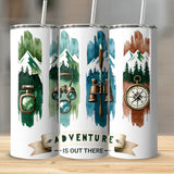 Adventure is Out There PNG, Watercolor Outdoor Brushstroke Design, Mountains Compass Trail Art, Hiking Sublimation Clipart