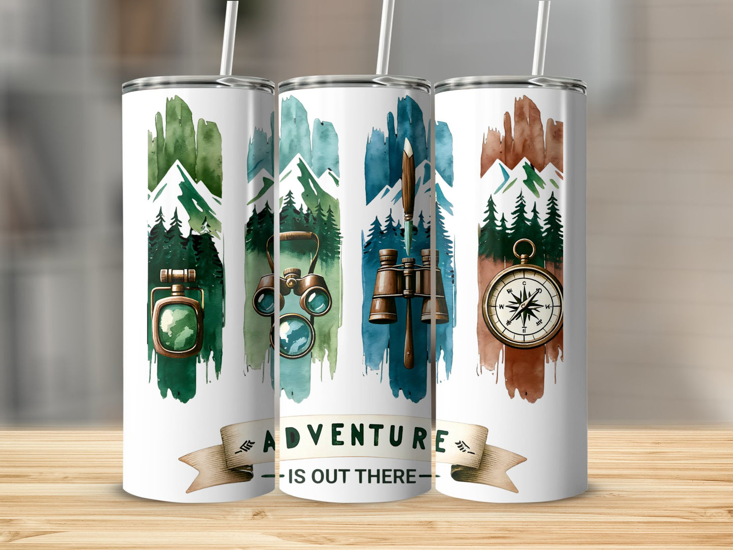 Adventure is Out There PNG, Watercolor Outdoor Brushstroke Design, Mountains Compass Trail Art, Hiking Sublimation Clipart