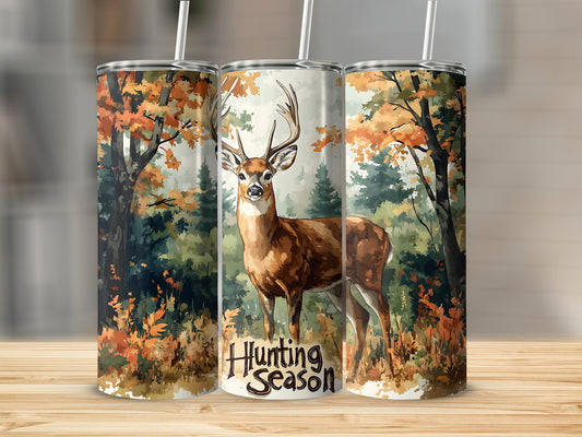 Camo Deer Hunting Season Tumbler Wrap 20oz Sublimation Tumbler Designs, Camouflage Straight Skinny Digital Download