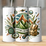 Adventure is Out There PNG, Watercolor Outdoor Brushstroke Design, Mountains Compass Trail Art, Hiking Sublimation Clipart