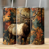 Camo Elk Hunting Season Tumbler Wrap 20oz Sublimation Tumbler Designs, Camouflage Straight Skinny Digital Download