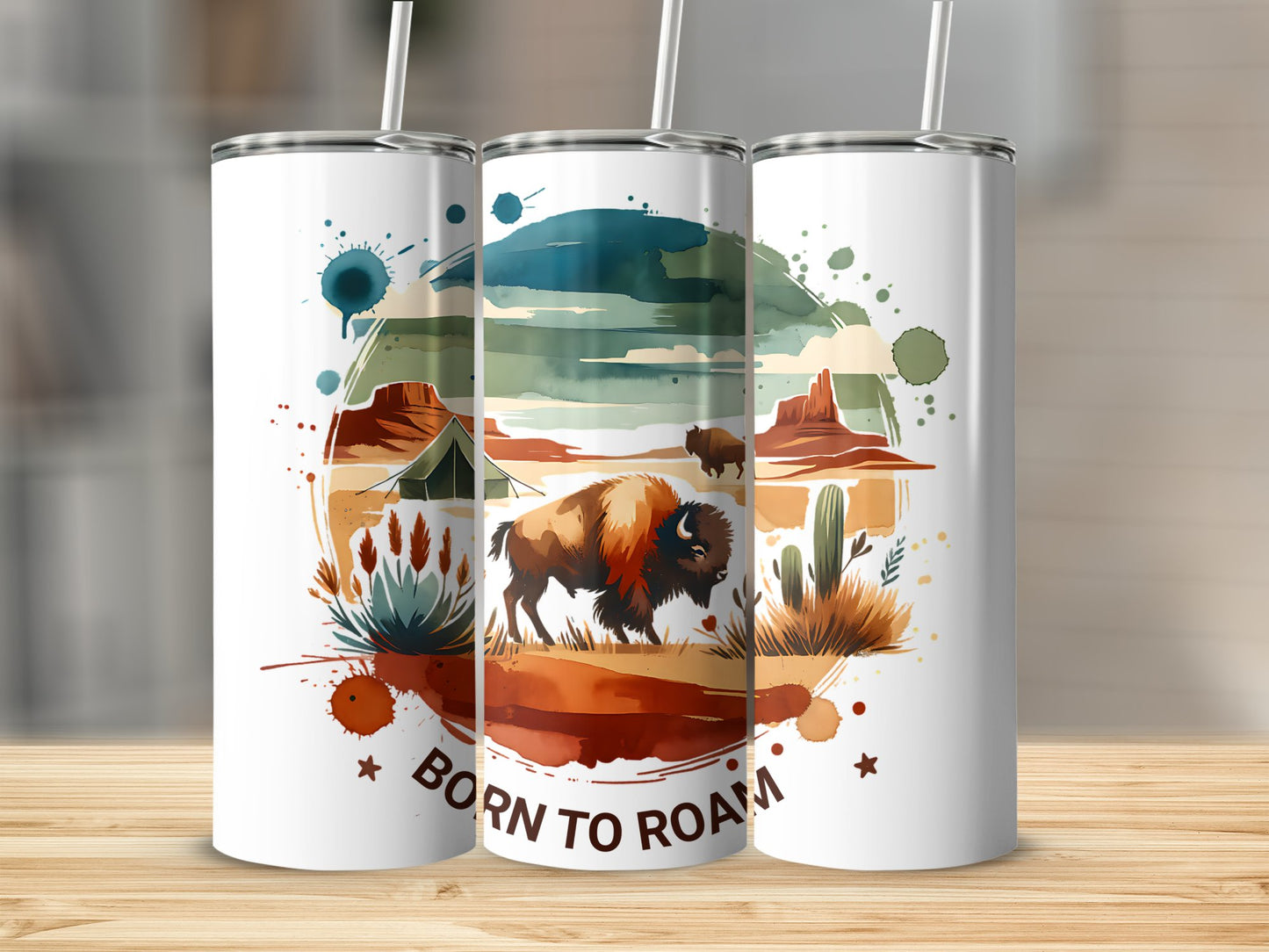 Born to Roam PNG, Watercolor Adventure Brushstroke Design, Vanlife Mountains Tent Clipart, Camping Sublimation Digital Download