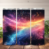 Glitter Milky Way Tumbler Wrap, Sparkle Galaxy 20oz Skinny Tumbler Sublimation, Space Abstract Tumbler Design PNG Digital Download