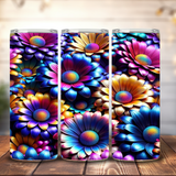 Spring Floral Daisy Tumbler Wrap, Holographic 20oz Skinny Floral Tumbler PNG Spring Flowers Sublimation Designs, Flower Digital Download