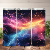 Glitter Milky Way Tumbler Wrap, Sparkle Galaxy 20oz Skinny Tumbler Sublimation, Space Abstract Tumbler Design PNG Digital Download