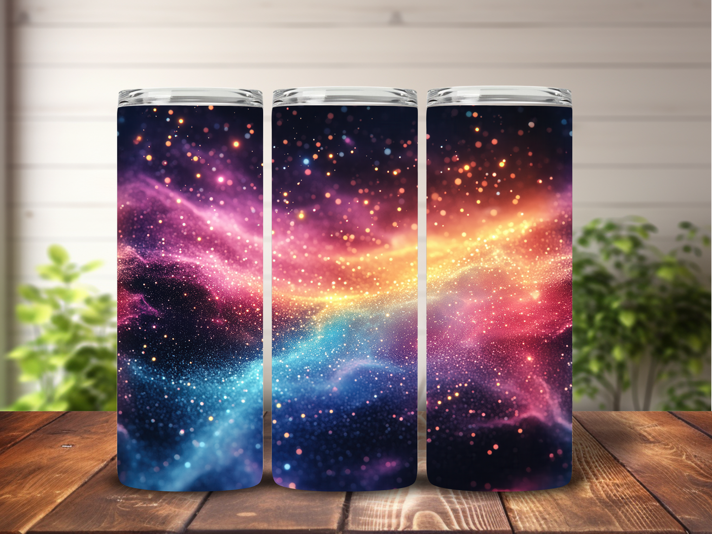 Glitter Milky Way Tumbler Wrap, Sparkle Galaxy 20oz Skinny Tumbler Sublimation, Space Abstract Tumbler Design PNG Digital Download