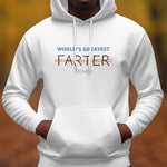 World's Greatest Farter Father Hoodie, Funny Dad Gift, Men's White Hooded Sweatshirt, Unique Father's Day Present, Autumn Apparel