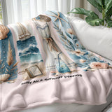 Salty Air & Summer Dreams PNG, Beach Brushstroke Sublimation, 20oz Tumbler Wrap, Coastal Summer Sublimation Design, Digital Download