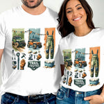 Couple Matching Adventure T-Shirts, Trail Tested Jeep and Camping Graphic Tee, Outdoor Exploration Unisex Apparel