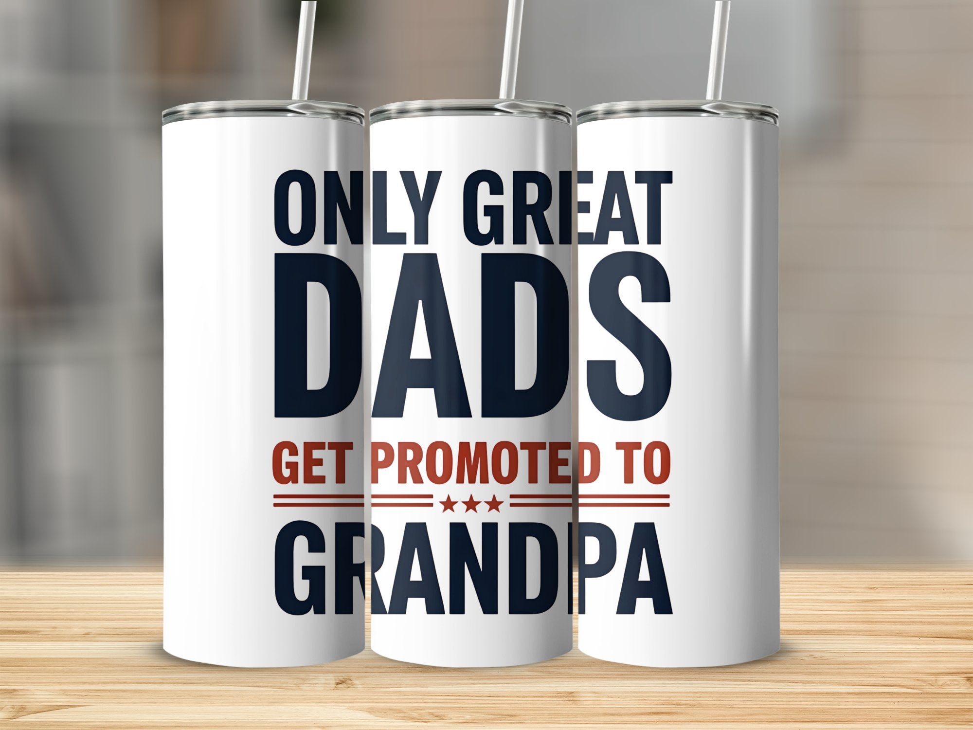 Great Dads to Grandpa Stainless Steel Tumblers, Father's Day Gift, Insulated Drinkware, Personalized Message, Set of 3
