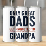 Great Dads to Grandpa Stainless Steel Tumblers, Father's Day Gift, Insulated Drinkware, Personalized Message, Set of 3
