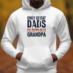 Great Dads to Grandpa Promotion Hoodie, Men's White Hooded Sweatshirt, Father's Day Gift Idea