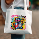 Colorful Artistic Tote Bag, Vibrant Paint Bucket and Brushes Design, Stylish Carryall, Unique Artist Gift, Eco-Friendly Canvas Bag