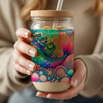 Colorful Mandala Tumbler, Insulated Coffee Cup with Straw, Bohemian Travel Mug, Unique Gift Idea