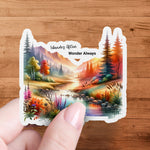 Wander Often Wonder Always Sticker, Nature Scenery Vinyl Decal for Laptop and Water Bottles