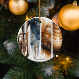 Vintage Trumpet Christmas Ornament, Brass Instrument Holiday Decor, Musical Tree Decoration, Festive Seasonal Gift