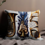 Musical Instrument Cushion Cover Trumpet Saxophone Accordion Decorative Pillow Case for Music Lovers
