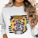 Women's Graphic Sweatshirt Sunflowers Lemur Print Energy Drinks Fun Casual Top