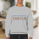 Funny Father's Day Sweatshirt, World's Greatest Farter Father Joke, Humor Gift for Dad, Light Gray Long Sleeve Top