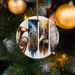 Music Themed Christmas Ornament, Jazz Instruments Tree Decoration, Holiday Brass Saxophone, Unique Gift for Musicians