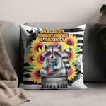 Quirky Lemur Pillow Cover, Sunflower Graphic Design, Modern Home Decor, Unique Throw Pillow, Fun Animal Art, 18x18 inch