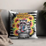 Quirky Lemur Pillow Cover, Sunflower Graphic Design, Modern Home Decor, Unique Throw Pillow, Fun Animal Art, 18x18 inch