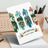 Adventure is Out There PNG, Watercolor Outdoor Brushstroke Design, Mountains Compass Trail Art, Hiking Sublimation Clipart