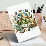 Adventure is Out There PNG, Watercolor Outdoor Brushstroke Design, Mountains Compass Trail Art, Hiking Sublimation Clipart