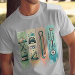 Men's Adventure T-Shirt, Colorful Outdoor Camping Graphic Tee, Unique Wilderness Explorer Shirt