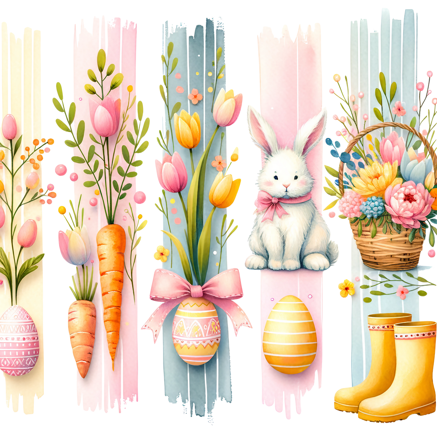 Easter PNG, Holiday Coquette PNG, Brushstroke Bunny PNG, Sublimation Png, Design for Tumblers Mugs T-Shirts Ornaments and Crafts, Spring Png