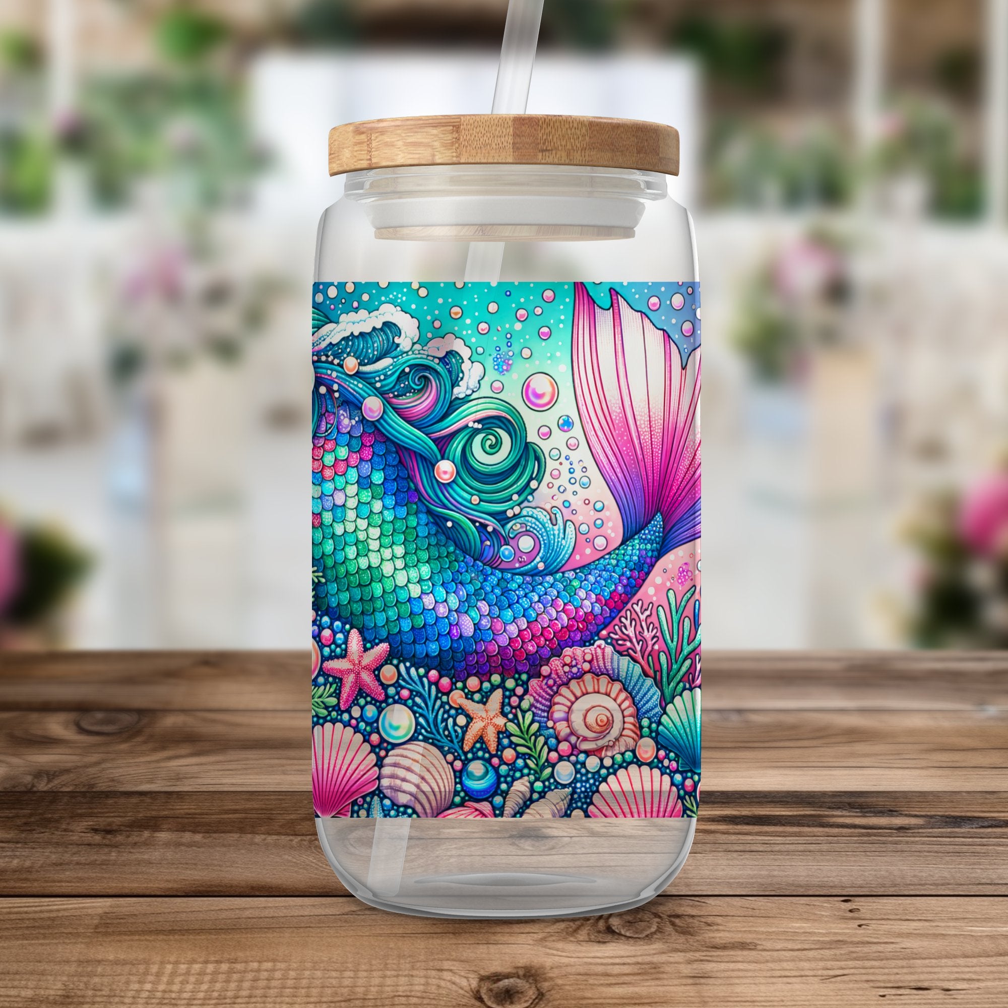 Colorful Ocean Life Art Print Jar, Marine Decoration, Vibrant Coral and Fish Illustration, Home Decor, Unique Gift Idea