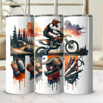 Motocross Themed Tumblers, Stainless Steel Insulated Cups, Adventure Bike Sports Design, Outdoor Travel Drinkware, Unique Gift Idea