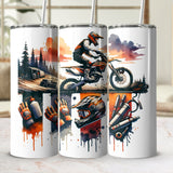 Motocross Themed Tumblers, Stainless Steel Insulated Cups, Adventure Bike Sports Design, Outdoor Travel Drinkware, Unique Gift Idea