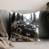 Off-Road Jeep Cushion Cover, Adventure 4x4 Vehicle Pillow, Outdoor Enthusiast Home Decor, Unique Sofa Throw Pillow Case