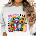 Colorful Robot Energy Drink Graphic Sweatshirt, Urban Style Vibrant Art Pullover, Unisex Casual Wear