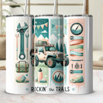 Adventure Jeep Outdoors Tumbler, Insulated Travel Mug, Camping Gear Graphics, Rockin' the Trails, Hiking and Off-Road Enthusiast Gift