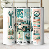 Adventure Jeep Outdoors Tumbler, Insulated Travel Mug, Camping Gear Graphics, Rockin' the Trails, Hiking and Off-Road Enthusiast Gift