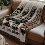 Vintage Car Tools Themed Throw Blanket, Unique Automotive Design, Soft Woven Couch Decor, Gift for Car Enthusiasts