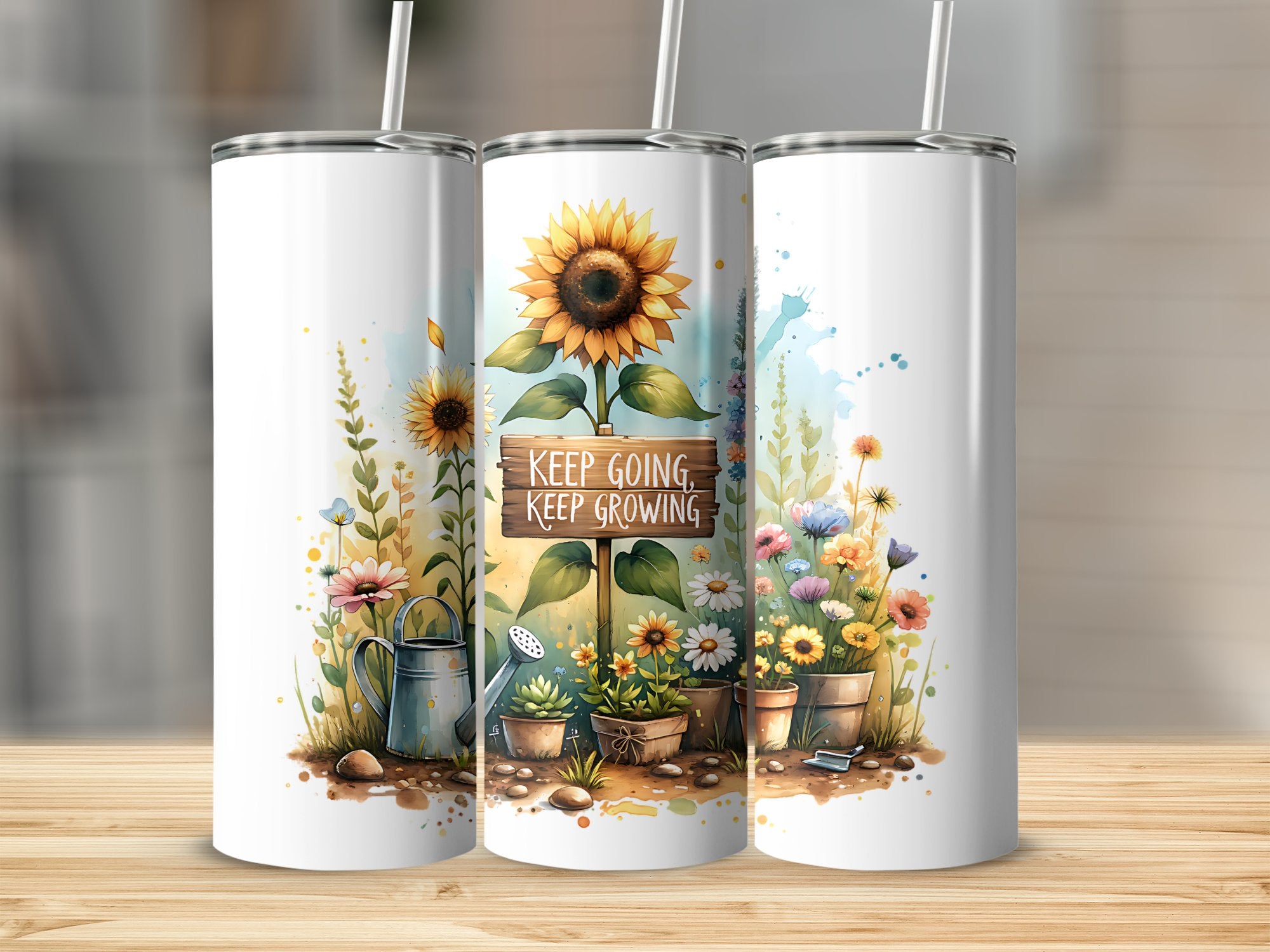 Sunflower Garden Tumbler, Inspirational Quote Travel Mug, Stainless Steel Water Bottle, Floral Drinkware, Eco-Friendly Reusable Cup