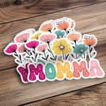 Colorful Momma Floral Stickers, Spring Flowers Decal Pack, Gift for Mother's Day, Decorative Laptop Stickers