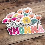 Colorful Momma Floral Stickers, Spring Flowers Decal Pack, Gift for Mother's Day, Decorative Laptop Stickers